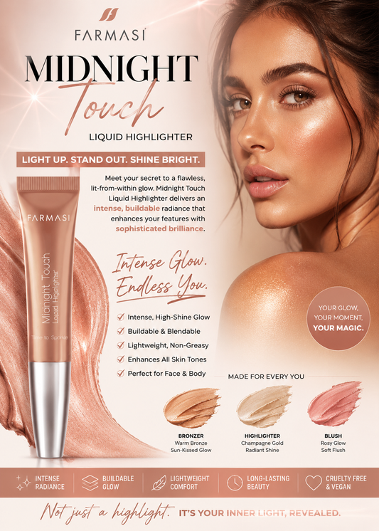 ✨ Glow Beyond Ordinary: Discover Farmasi Midnight Touch Liquid Highlighter